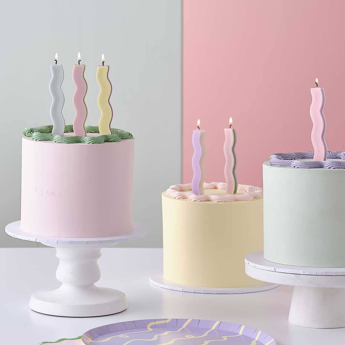 PASTEL WAVE CANDLES [SET OF 6]