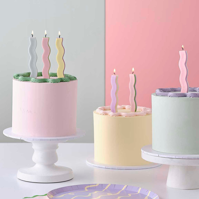 PASTEL WAVE CANDLES [SET OF 6]