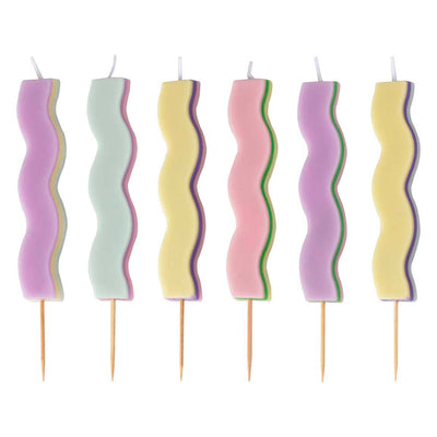 PASTEL WAVE CANDLES [SET OF 6]