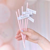 TEAM BRIDE PINK PAPER STRAWS [SET OF 16]